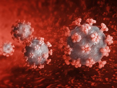 En bild på coronaviruset.