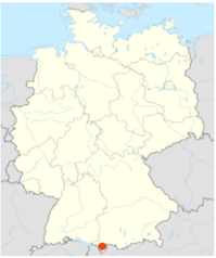Karta över Tyskland. 